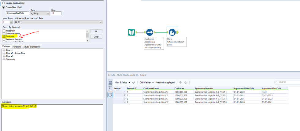 Simple multi row formula - Alteryx