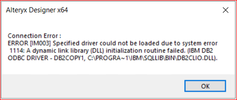 IBM DB2 ODBC Connection Error.PNG IBM DB2 ODBC Connection Error.PNG