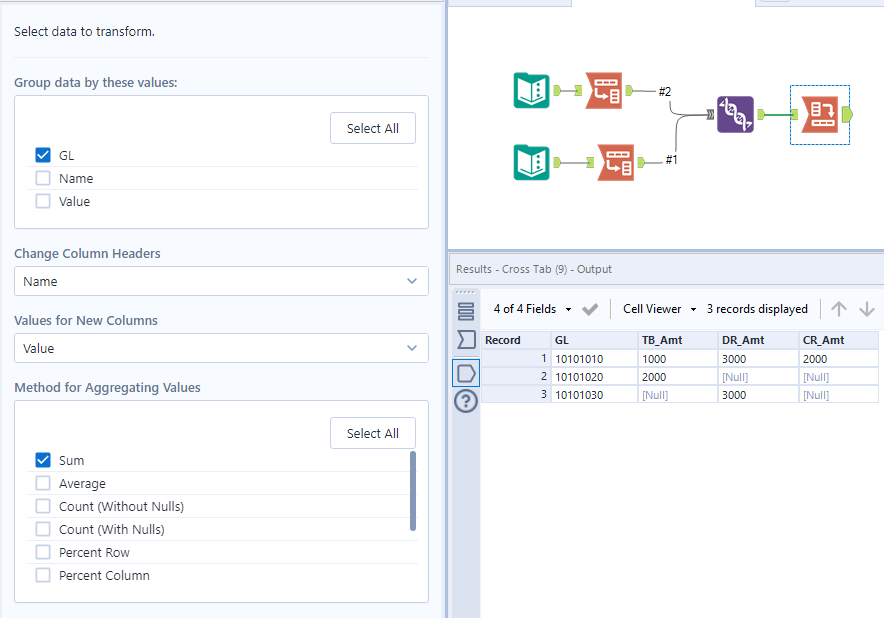 Match and combine data from two input files - Alteryx