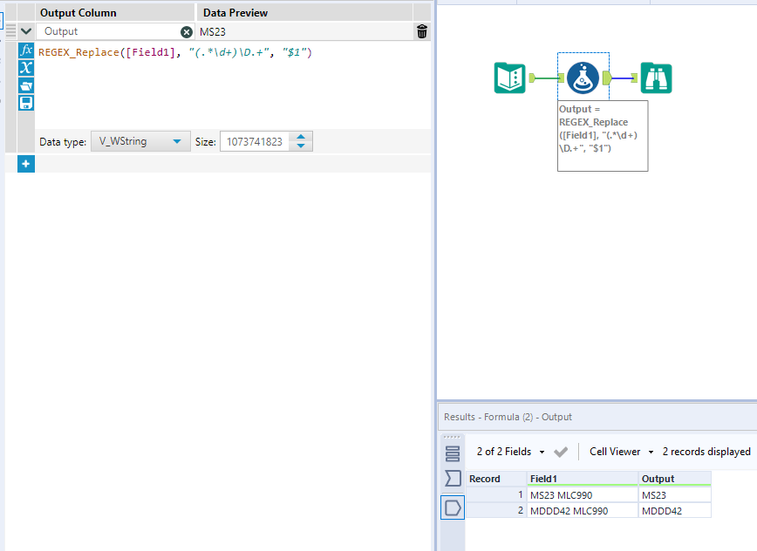 Filter the contents of field based on value - Alteryx