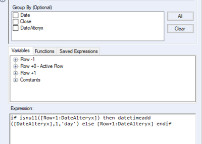 Generate Rows for Missing Dates with data from prior day - Alteryx