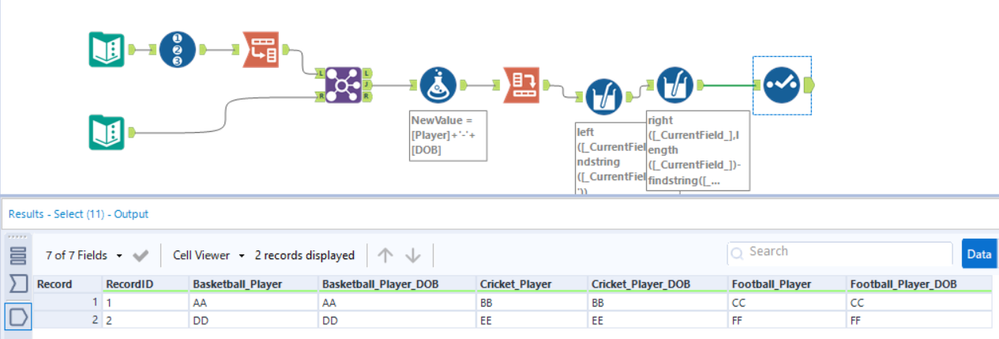 Find and Replace and Append New Columns - Alteryx