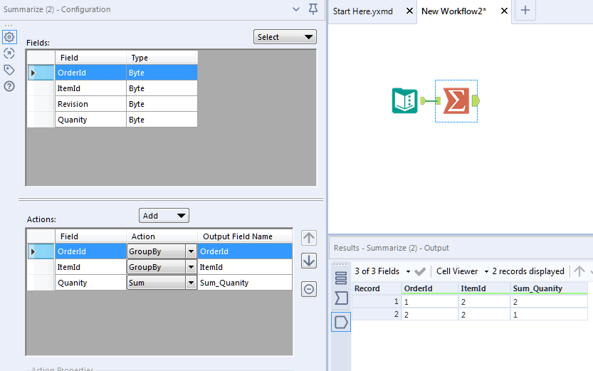 Combining rows based on similar columns - Alteryx