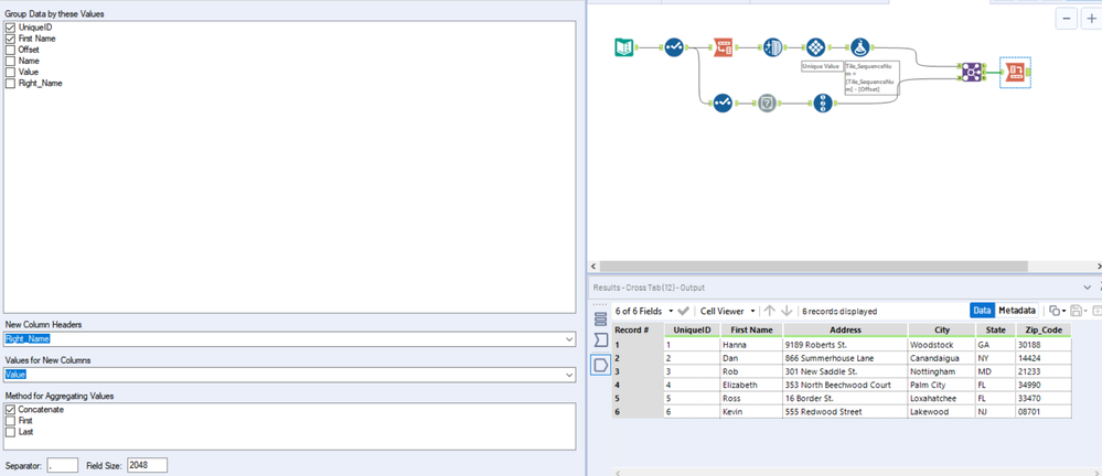 Return multiple columns based on value in row? - Alteryx
