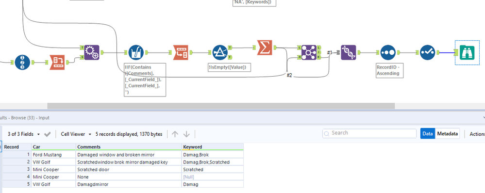 Find and Retrieve Multiple Set Words Within a String - Alteryx