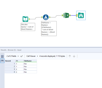 Passing Multiple Tabs into Dynamic Input - Alteryx