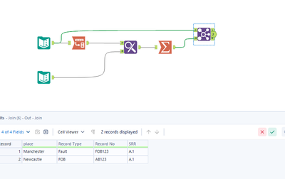 Searching two fields with find and replace. - Alteryx