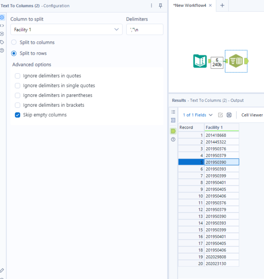 Text to columns - Split to rows - Alteryx