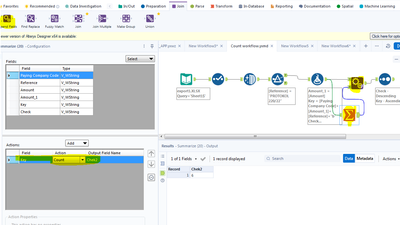 Count workflow - Alteryx