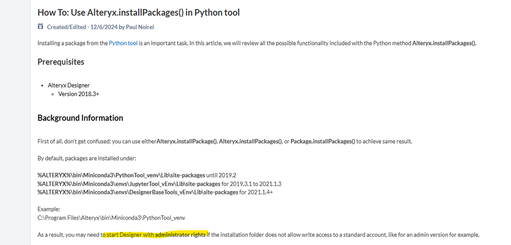 Python Packages in Alteryx: No Admin, No Problem - Alteryx