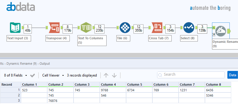 Column Over Utilizing Text to Columns over Multiple Columns - Alteryx