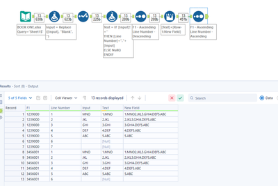 Merging Data in multiple rows - Alteryx