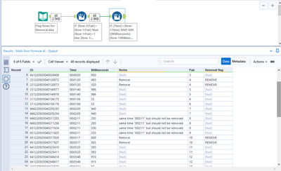 Compare two rows and remove them - Alteryx