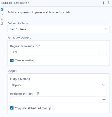 Remove parts of string in field between characters - Alteryx