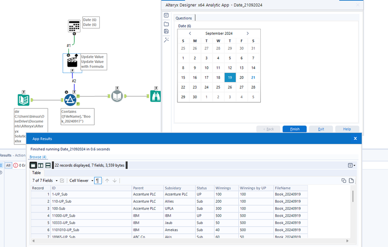 Dynamic date input from Directory - Alteryx