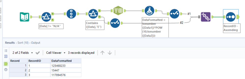 How to format a column into numbers but ignore any strings? - Alteryx