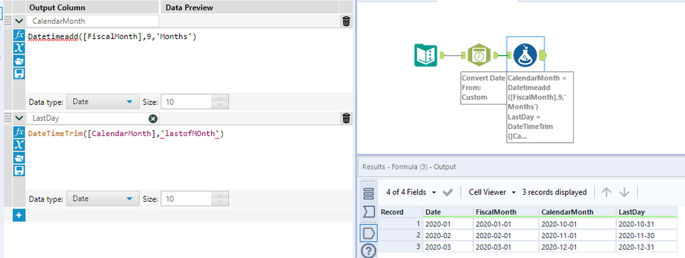 Date formatting for last day of month - Alteryx