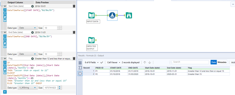 Dates - Calc Using Formula - Alteryx