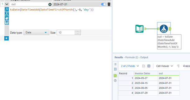 Last Day of Month Generator - Alteryx
