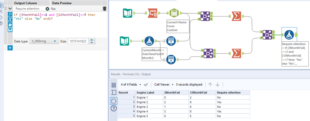 Dynamic date calculations and creating columns with conditions - Alteryx