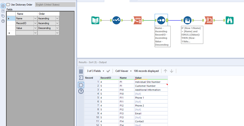 How to fill down and/or fill up in multiple columns? - Alteryx