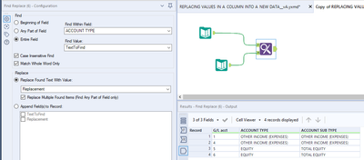 REPLACING VALUES IN A COLUMN INTO A NEW DATA - Alteryx