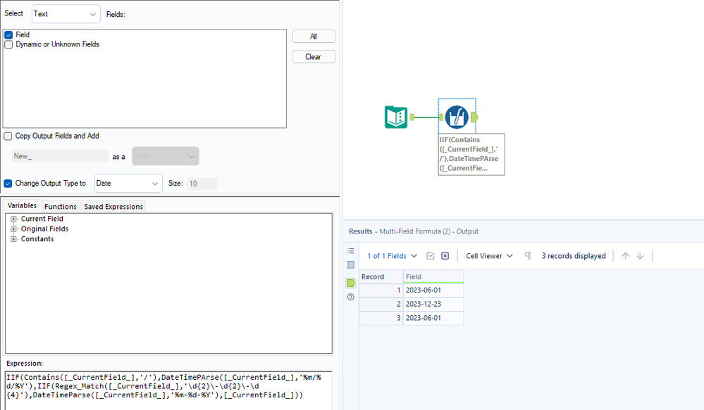Convert dates with different date format into single format - Alteryx