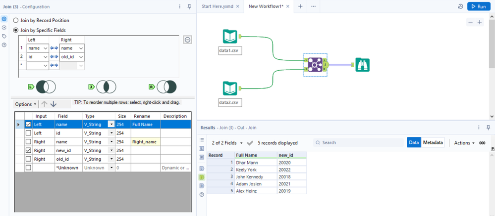 Join on 2 different columns - Alteryx