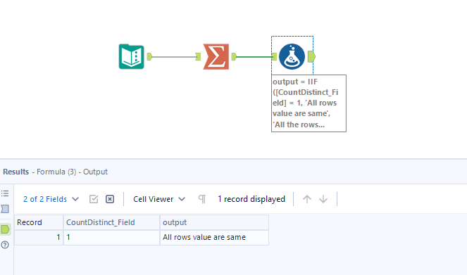 Checking all rows has same value - Alteryx
