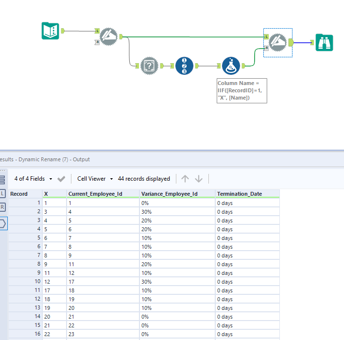 How to dynamically rename the first column of your data - Alteryx