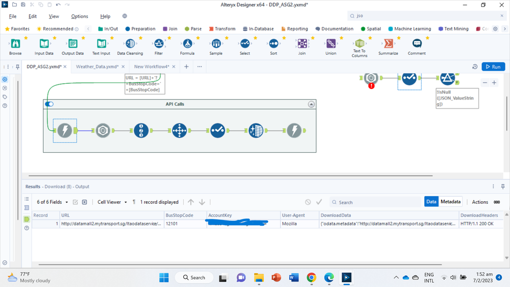 JSON Parse tool only display two records, API Calls - Alteryx