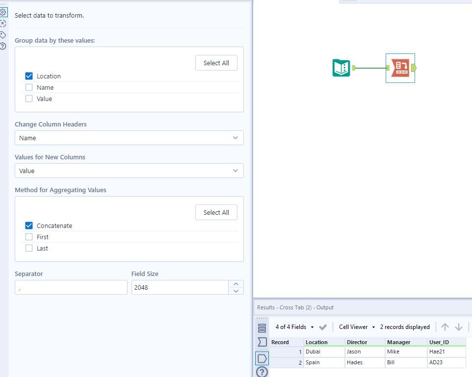 Transforming Rows to Columns - Alteryx