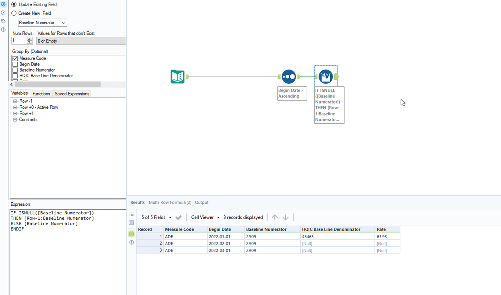 I need to fill a column with a value based on a single row - Alteryx