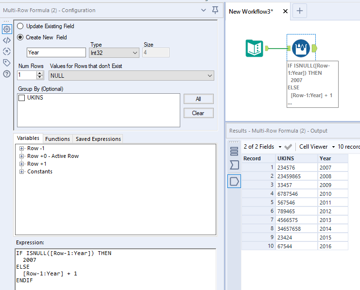 Adding and populating a new field - Alteryx