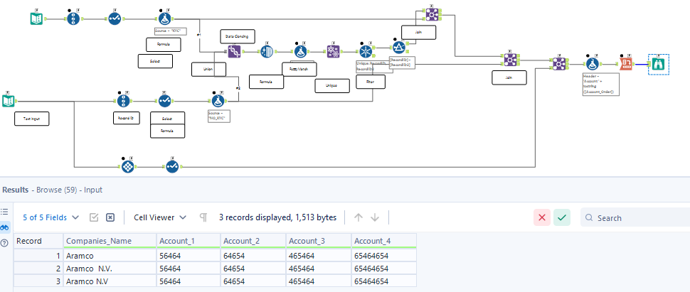 Partial match of Columns from two different sheets - Alteryx