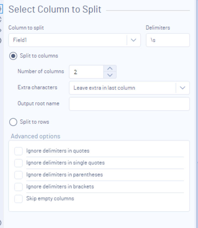 Remove all characters after initial whitespace. - Alteryx