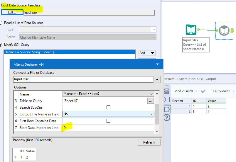 subset of columns from multiple sheets - Alteryx
