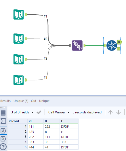 Multiple join merge result into one result set - Alteryx