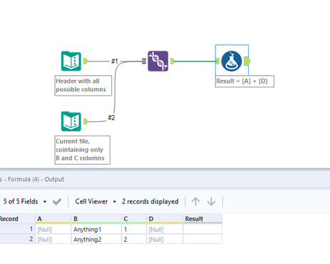 Need help with Skipping columns if not there - Alteryx