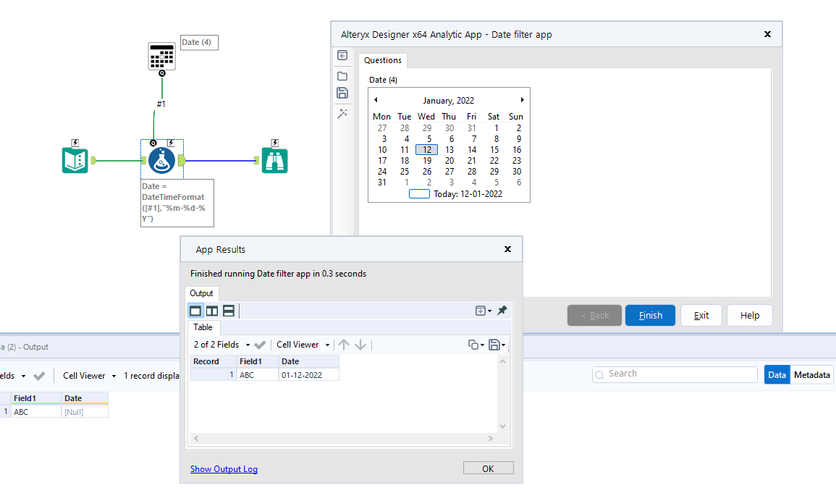 Taking Filter Input from Calendar Interface - Alteryx