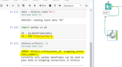 Outputing python results not working - Alteryx