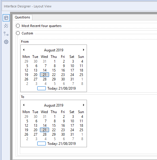Date range and list/tree interface - Alteryx