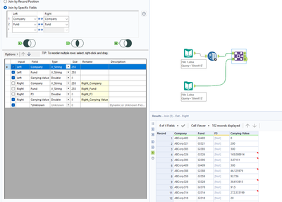 Joining 2 excels with different data - Alteryx