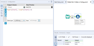 Delete two letters at the front - Alteryx