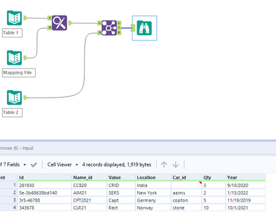 Joining 2 tables with no common field/ i created a field mapping - Alteryx