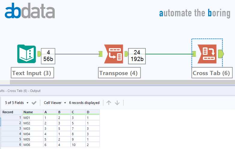Tranpose Multiple Columns To Rows - Alteryx