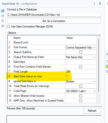 Read Multiple CSV files using Dynamic Input - Alteryx