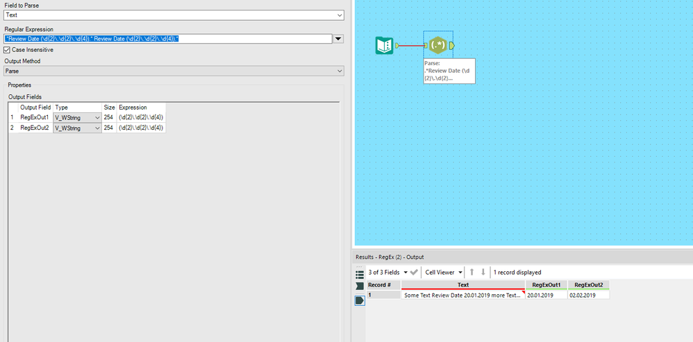 Using RegEx Tool to extract multiple strings from one text block - Alteryx