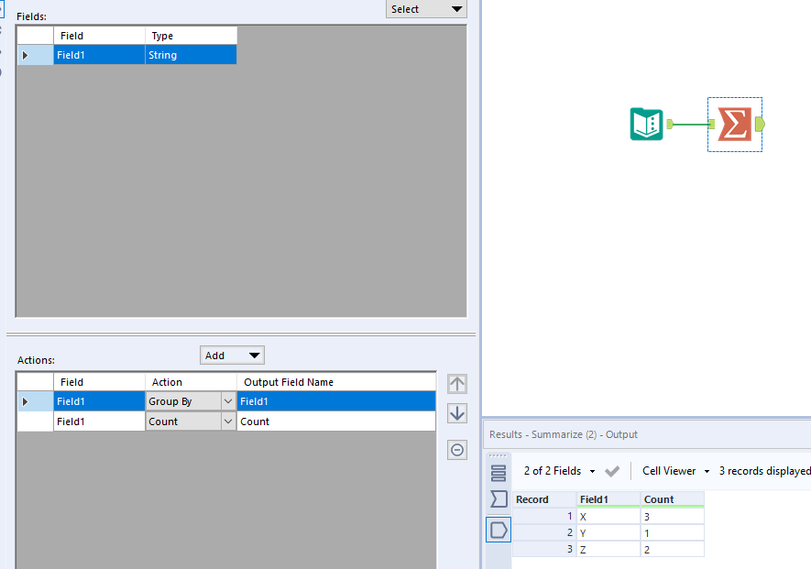 Counting the amount of rows that have the same value - Alteryx