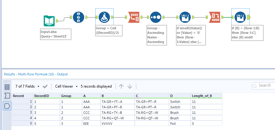 Need to add to value to row based on condition - Alteryx
